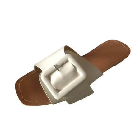Women s Fashion Open Toe Solid Color Square Buckle Large Size Flat Slippers Winter House Slippers for Women Slippers with Support for Women
Women s Fashion Open Toe Solid Color Square Buckle Large Size Flat Slippers Winter House Slippers for Women Slippers with Support for Women
