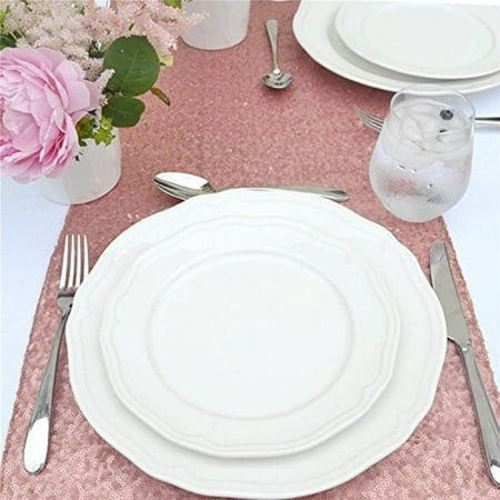 12 by 108-Inch Blush Sequin Table Runner For Wedding