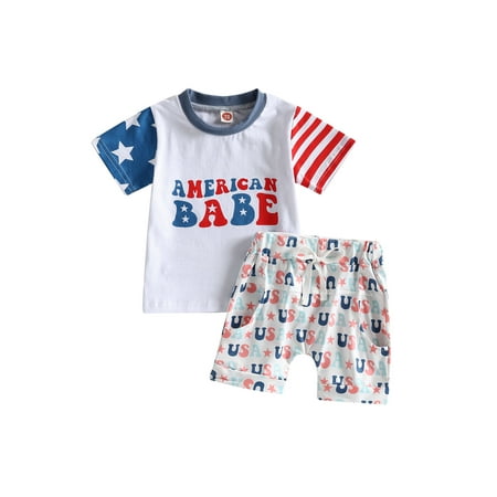Thaisu Independence Day Toddler Baby Boy Summer Outfits Short Sleeve T-Shirt Letter Print Drawstring Shorts Sets
Thaisu Independence Day Toddler Baby Boy Summer Outfits Short Sleeve T-Shirt Letter Print Drawstring Shorts Sets