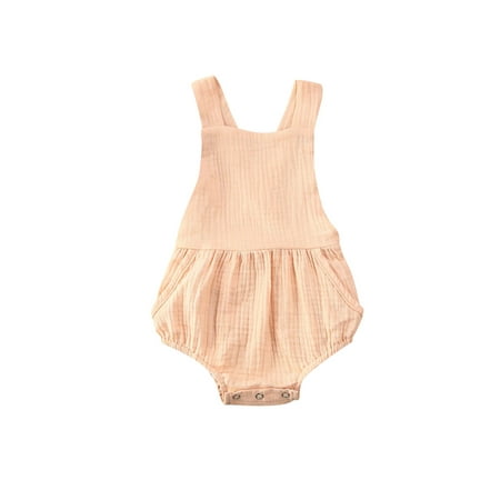 wybzd Newborn Baby Girl Romper Sleeveless Summer Basic Plain Cotton Linen Bodysuit Clothes Beige 18-24 M
wybzd Newborn Baby Girl Romper Sleeveless Summer Basic Plain Cotton Linen Bodysuit Clothes Beige 18-24 M
