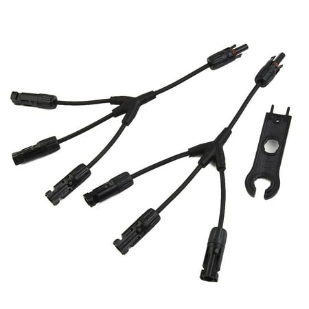 1 Pair Solar PV Panel Y Branch Cable Connection Waterproof Adapter with Wrench