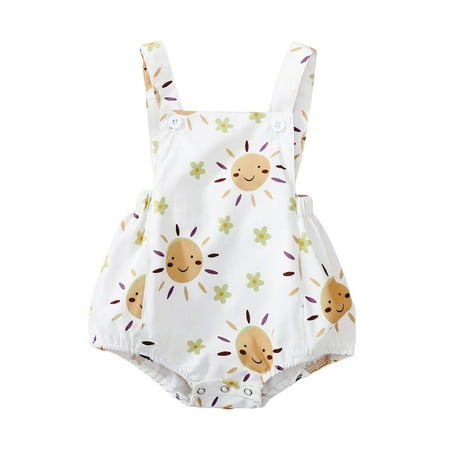 Nokpsedcb Baby Romper Cartoon Sun Floral Print Sleeveless Square Neck Backless Infant Girl Bodysuit White 12-18 Months
Nokpsedcb Baby Romper Cartoon Sun Floral Print Sleeveless Square Neck Backless Infant Girl Bodysuit White 12-18 Months