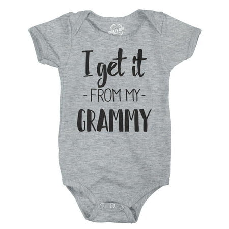 I Get It From My Grammy Creeper Funny Family Baby Jumpsuit (Heather Grey) - 0-3 Months
I Get It From My Grammy Creeper Funny Family Baby Jumpsuit (Heather Grey) - 0-3 Months