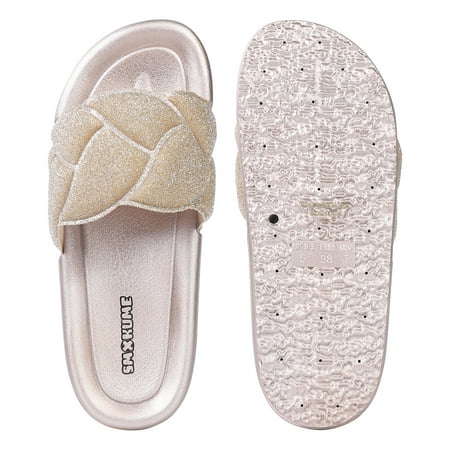 GloryStar Women s Glitter Embossing Slides Sandals Fashion Sparkly Round Open Toe Slip On Soft Thick Cushion Flat Slide
GloryStar Women s Glitter Embossing Slides Sandals Fashion Sparkly Round Open Toe Slip On Soft Thick Cushion Flat Slide