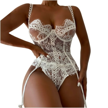 Lilgiuy Women Lingerie Corset Lace Free Wire Racy Muslin Sleepwear Underwear Tops+Briefs(White M)
Lilgiuy Women Lingerie Corset Lace Free Wire Racy Muslin Sleepwear Underwear Tops+Briefs(White M)