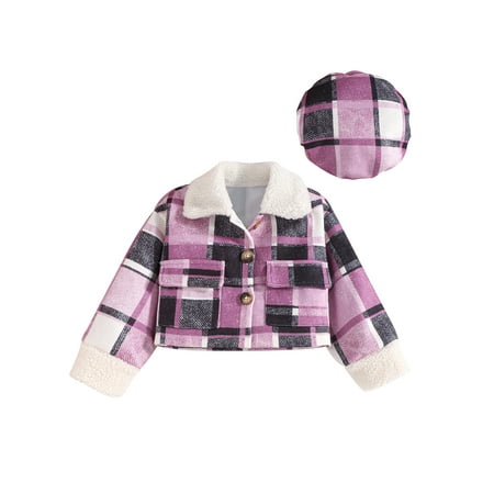 Peyakidsaa Toddler Kids Baby Girls Plaid Jacket Casual Warm Button Down Jackets and Beret Hat
Peyakidsaa Toddler Kids Baby Girls Plaid Jacket Casual Warm Button Down Jackets and Beret Hat