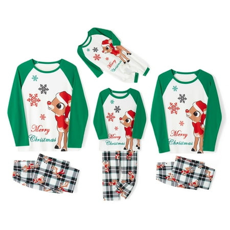 Suanret Christmas Pajamas for Family Elk Printed Long Sleeve Top and Plaid Long Pants Matching Family Christmas Pjs Set
Suanret Christmas Pajamas for Family Elk Printed Long Sleeve Top and Plaid Long Pants Matching Family Christmas Pjs Set