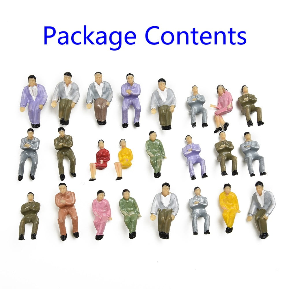 Hayafir 50Pcs Seated Painted Model People Figures Railway Sitting