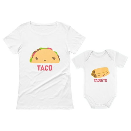 Taco & Taquito Baby Bodysuit & Women s T-Shirt Set Mommy & Me Matching Outfit Taco White Small / Taquito White 6M (3-6M)
Taco & Taquito Baby Bodysuit & Women s T-Shirt Set Mommy & Me Matching Outfit Taco White Small / Taquito White 6M (3-6M)