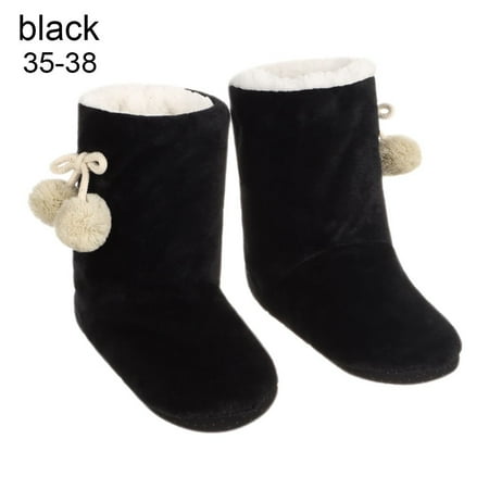 Non-Slip Coral Fleece Women Snow Boots Faux Fur Memory Foam Ladies Slippers Indoor Full Bootie Boots High Floor Boots BLACK 35-38
Non-Slip Coral Fleece Women Snow Boots Faux Fur Memory Foam Ladies Slippers Indoor Full Bootie Boots High Floor Boots BLACK 35-38
