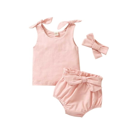 IZhansean 3Pcs Infant Baby Girl Summer Outfits Sleeveless Tank Tops Shorts Pants Headband Set Pink 0-6 Months
IZhansean 3Pcs Infant Baby Girl Summer Outfits Sleeveless Tank Tops Shorts Pants Headband Set Pink 0-6 Months