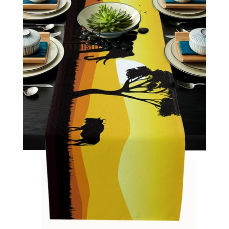 African Sunset Landscape Animal Elephant Table Runner Wedding Party Dining Table Cover Cloth Placemat Napkin Home Kitchen Decor
African Sunset Landscape Animal Elephant Table Runner Wedding Party Dining Table Cover Cloth Placemat Napkin Home Kitchen Decor