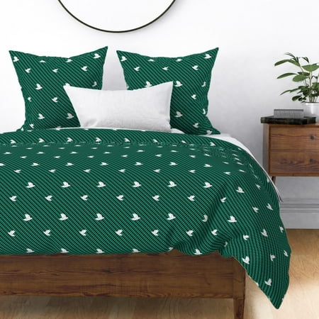 Tessellation Pop Art Mint Green Modern Japanese Sateen Duvet Cover by Roostery