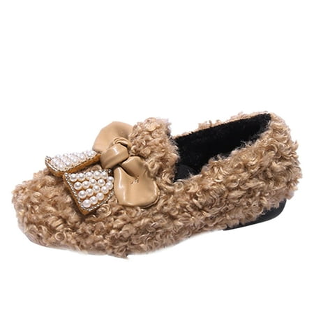 Winter Children Boots Boys Girls Cotton Shoes Flat Bottom Non-Slip Solid Color Pearl Bow Plush Warm Lightweight Comfortable Shoes
Winter Children Boots Boys Girls Cotton Shoes Flat Bottom Non-Slip Solid Color Pearl Bow Plush Warm Lightweight Comfortable Shoes