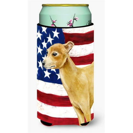 Italian Greyhound Patriotic Tall Boy Beverage Insulator Hugger