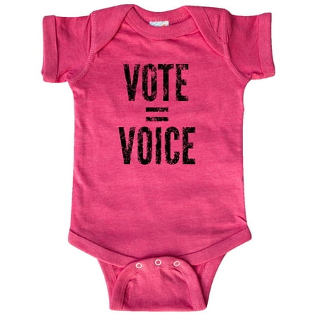 Inktastic Vote Equals Voice Distressed Black Text Gift Baby Boy or Baby Girl Bodysuit