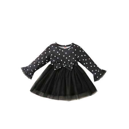 DuAnyozu Girls Dot Printing Sloping Shoulder Long Sleeve Mesh Splicing Bow Decoration Skirt
DuAnyozu Girls Dot Printing Sloping Shoulder Long Sleeve Mesh Splicing Bow Decoration Skirt