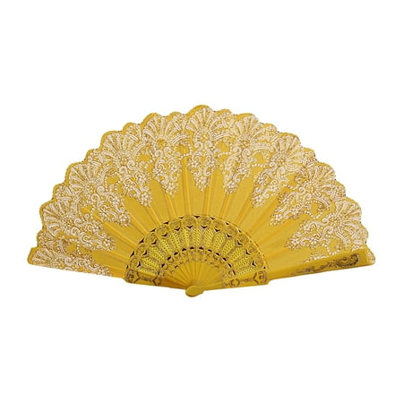 Farfi Folding Fan Chinese Style Exquisite Pattern Fabric Vintage Glittering Hand Fan for Wedding (Yellow)
Farfi Folding Fan Chinese Style Exquisite Pattern Fabric Vintage Glittering Hand Fan for Wedding (Yellow)