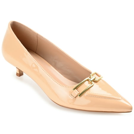 Journee Collection Womens Rumi Kitten Heel Loafer Pointed Toe Pumps