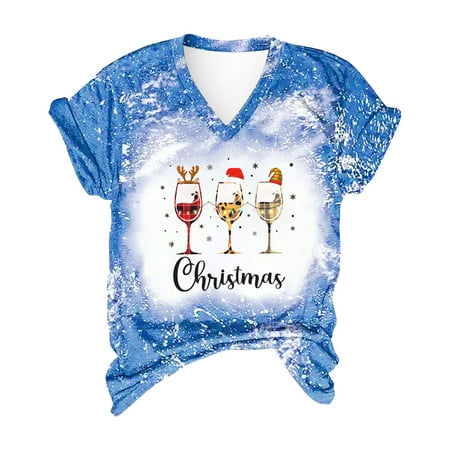 Workout Tops for Women Going Out Tops for Women Women Casual Print Christmas Loose Short Sleeve V-Neck Tops Western Shirts for Women Workout Shirts for Women New Arrival Blue XL
Workout Tops for Women Going Out Tops for Women Women Casual Print Christmas Loose Short Sleeve V-Neck Tops Western Shirts for Women Workout Shirts for Women New Arrival Blue XL