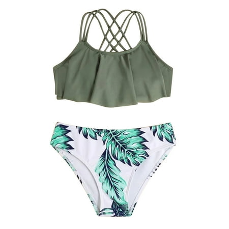 Swimsuit Floral Printed Girls Crisscross Cute Leaves Printed Swimwear Children Spring Summer Leisure Soft Beach Vacation Children s Day Gift Bikini Bathing Suit
Swimsuit Floral Printed Girls Crisscross Cute Leaves Printed Swimwear Children Spring Summer Leisure Soft Beach Vacation Children s Day Gift Bikini Bathing Suit