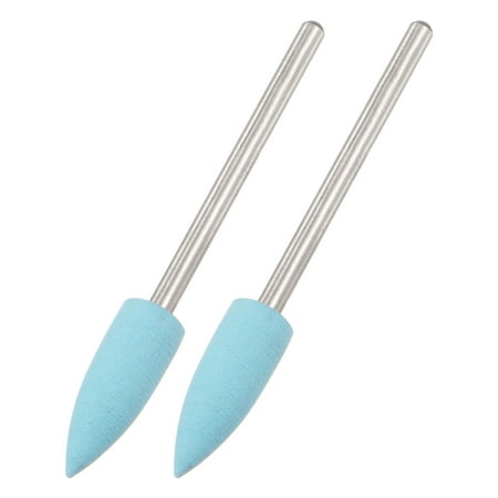 2 Pack Silicone Rubber Grinding Buffing Wheels 600 Grits 6mm Dia Pointed Polishing Head