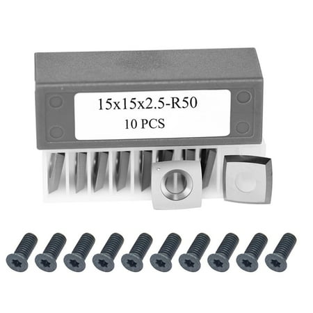 15x15x2.5mmR50 Carbide Inserts Cutters 2in Radius for spiral Helical Planer Head
15x15x2.5mmR50 Carbide Inserts Cutters 2in Radius for spiral Helical Planer Head