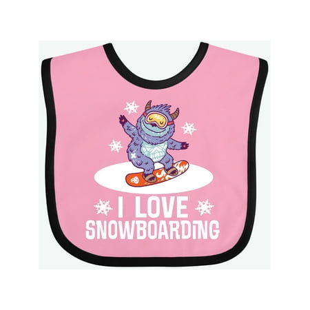 Inktastic I Love Snowboarding Gift Gift Baby Boy or Baby Girl Bib