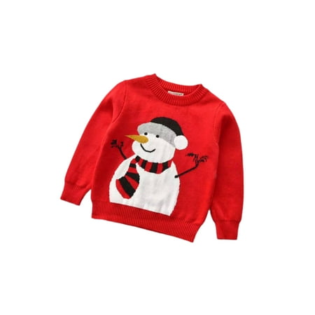 Xingqing Toddler Baby Christmas Sweater Snowman Reindeer Print Long Sleeve Knit Pullover
Xingqing Toddler Baby Christmas Sweater Snowman Reindeer Print Long Sleeve Knit Pullover