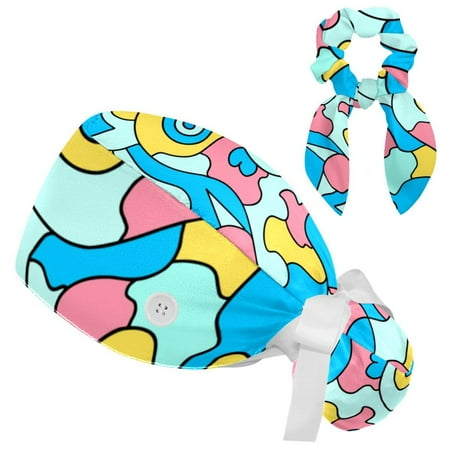Working Cap with Buttons and Sweatband Scrub Hat Bouffant Caps with Scrunchie Abstract Tie Back Hats
Working Cap with Buttons and Sweatband Scrub Hat Bouffant Caps with Scrunchie Abstract Tie Back Hats