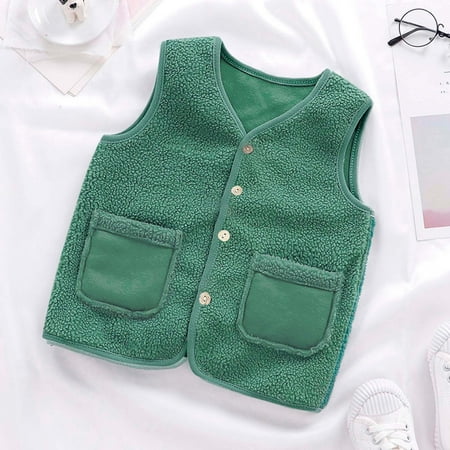 YYDGH Autumn Kids Boys Girls Fleece Cardigan Vest Clothes Winter Baby Warm Cardigan Waistcoat Solid Color Buckle Coat Outerwear(Green 2-3 Years)
YYDGH Autumn Kids Boys Girls Fleece Cardigan Vest Clothes Winter Baby Warm Cardigan Waistcoat Solid Color Buckle Coat Outerwear(Green 2-3 Years)
