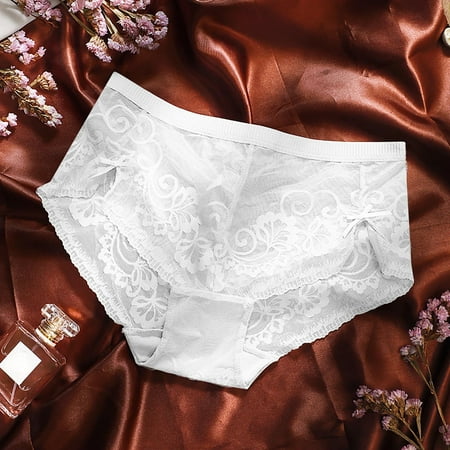 eczipvz Women Underwear Women s Plus-Size Gossamer Mesh Plus Hi Cut Thong White
