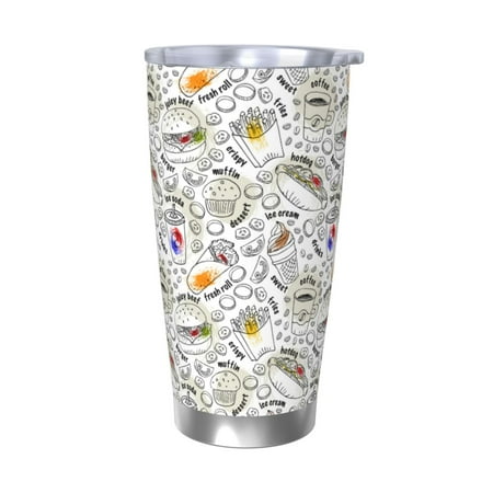 Logiee Fastfood 2 Print 20OZ Car Cup with Lid Stainless Steel Vacuum Insulated Double Wall Travel Tumbler Durable Insulated Coffee Mug Thermal Cup with Straw-Without Straw
Logiee Fastfood 2 Print 20OZ Car Cup with Lid Stainless Steel Vacuum Insulated Double Wall Travel Tumbler Durable Insulated Coffee Mug Thermal Cup with Straw-Without Straw