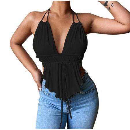 Women Sexy Tank Tops Causal Summer V-Neck Solid Tunic Slim Spaghetti Strap Sleeveless Bandge Halter Tops
Women Sexy Tank Tops Causal Summer V-Neck Solid Tunic Slim Spaghetti Strap Sleeveless Bandge Halter Tops
