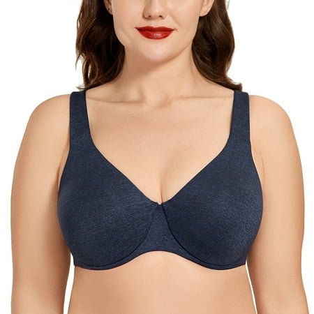 DELIMIRA Women s Plus Size Bras Minimizer Seamless Underwire Unlined Cup