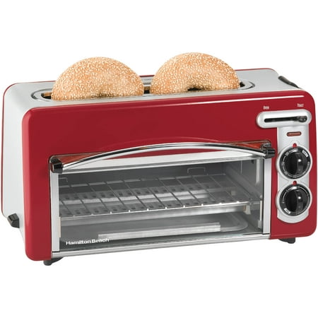 Hamilton Beach Toastation 2-in-1 2 Slice Toaster & Oven In Red | Model# (Best Toaster Oven For Toast)
