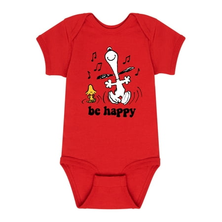 Peanuts - Snoopy & Woodstock Dance Happily - Infant Baby One Piece