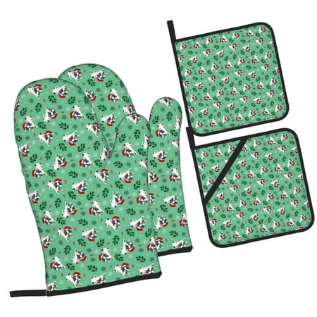 Pofeuu Christmas French Bulldog Print Oven Mitts and Pot Holders 4 pcs Set High Heat Resistant 500 Degree Extra Thicken Long Kitchen Cotton Oven Glove for Cooking
Pofeuu Christmas French Bulldog Print Oven Mitts and Pot Holders 4 pcs Set High Heat Resistant 500 Degree Extra Thicken Long Kitchen Cotton Oven Glove for Cooking