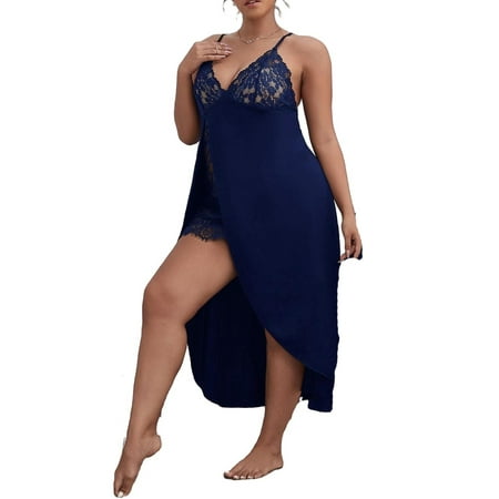Sexy Plain Spaghetti Strap Slip Dress Navy Blue Sleeveless Plus Size Nightgowns & Sleepshirts
Sexy Plain Spaghetti Strap Slip Dress Navy Blue Sleeveless Plus Size Nightgowns & Sleepshirts