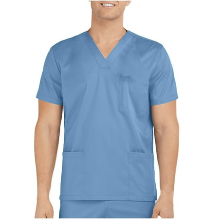 Lolmot Scrubs for Men Workwear Professionals V-Neck Three-Pocket Scrub Top Solid Color Short Sleeve Working Uniform Blouse
Lolmot Scrubs for Men Workwear Professionals V-Neck Three-Pocket Scrub Top Solid Color Short Sleeve Working Uniform Blouse