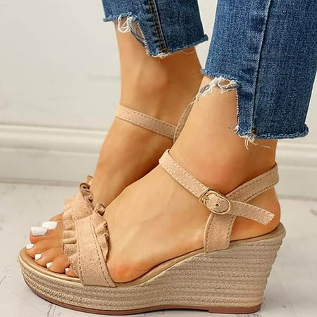 Women Summer Fashion Sandals Buckle Strap Wedges Retro Peep Toe Sandals Note Please Buy One Or Two Sizes Larger
Women Summer Fashion Sandals Buckle Strap Wedges Retro Peep Toe Sandals Note Please Buy One Or Two Sizes Larger