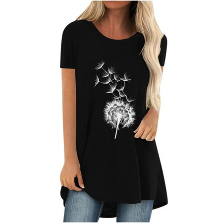Women s Summer Tops Pullover Crew Neck Dandelion Print Drop Shoulder Short Sleeve Loose Sports T-Shirt Tops
Women s Summer Tops Pullover Crew Neck Dandelion Print Drop Shoulder Short Sleeve Loose Sports T-Shirt Tops