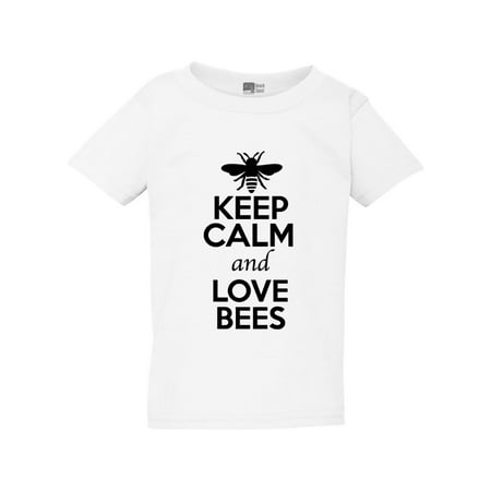 Keep Calm And Love Bees Insects Honey Lover Toddler Kids T-Shirt Tee