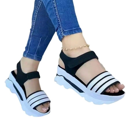 Women\ s Platform Sandals Peep Toes Ultra-Thick Sole Shoes Hook & Loop Closure Gift for Girls Ladies
Women\ s Platform Sandals Peep Toes Ultra-Thick Sole Shoes Hook & Loop Closure Gift for Girls Ladies