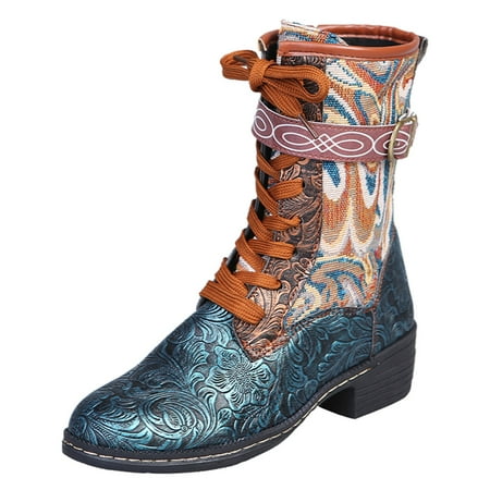 Fsqjgq Fleece Lined Boots Women Booties Lace Up Women Middle Heels Printing Toe Embroidery Suqare Round Retro Shoes Women s Boots Above Boot Green 38
Fsqjgq Fleece Lined Boots Women Booties Lace Up Women Middle Heels Printing Toe Embroidery Suqare Round Retro Shoes Women s Boots Above Boot Green 38