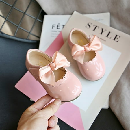 Bow Solid Color Leather Shoes Baby Girls Shiny Wedding Party Patent Flat Shoes Pink 28
Bow Solid Color Leather Shoes Baby Girls Shiny Wedding Party Patent Flat Shoes Pink 28