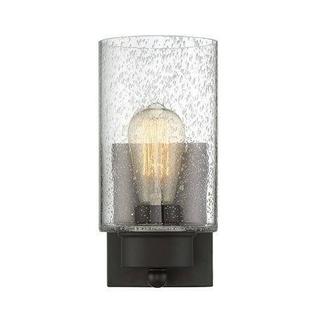 Trade Winds Seeded Glass 1-Light Sconce in Oil Rubbed Bronze