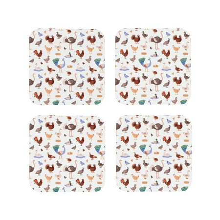 KLL Drink Coasters Set Square of 4 PU Leather Absorbent Coasters Set Decorative Coffee Cup Coasters Housewarming Gift for Home Decor-Farm Birds Goose
KLL Drink Coasters Set Square of 4 PU Leather Absorbent Coasters Set Decorative Coffee Cup Coasters Housewarming Gift for Home Decor-Farm Birds Goose