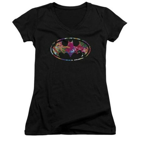 Trevco Batman-Hawaiian Shield - Junior Tee - Black, Medium