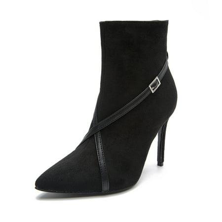 Women‘s Pointed Toe Stiletto Heeled Ankle Boots Side Zip High Heeled Black Short Boots
Women‘s Pointed Toe Stiletto Heeled Ankle Boots Side Zip High Heeled Black Short Boots